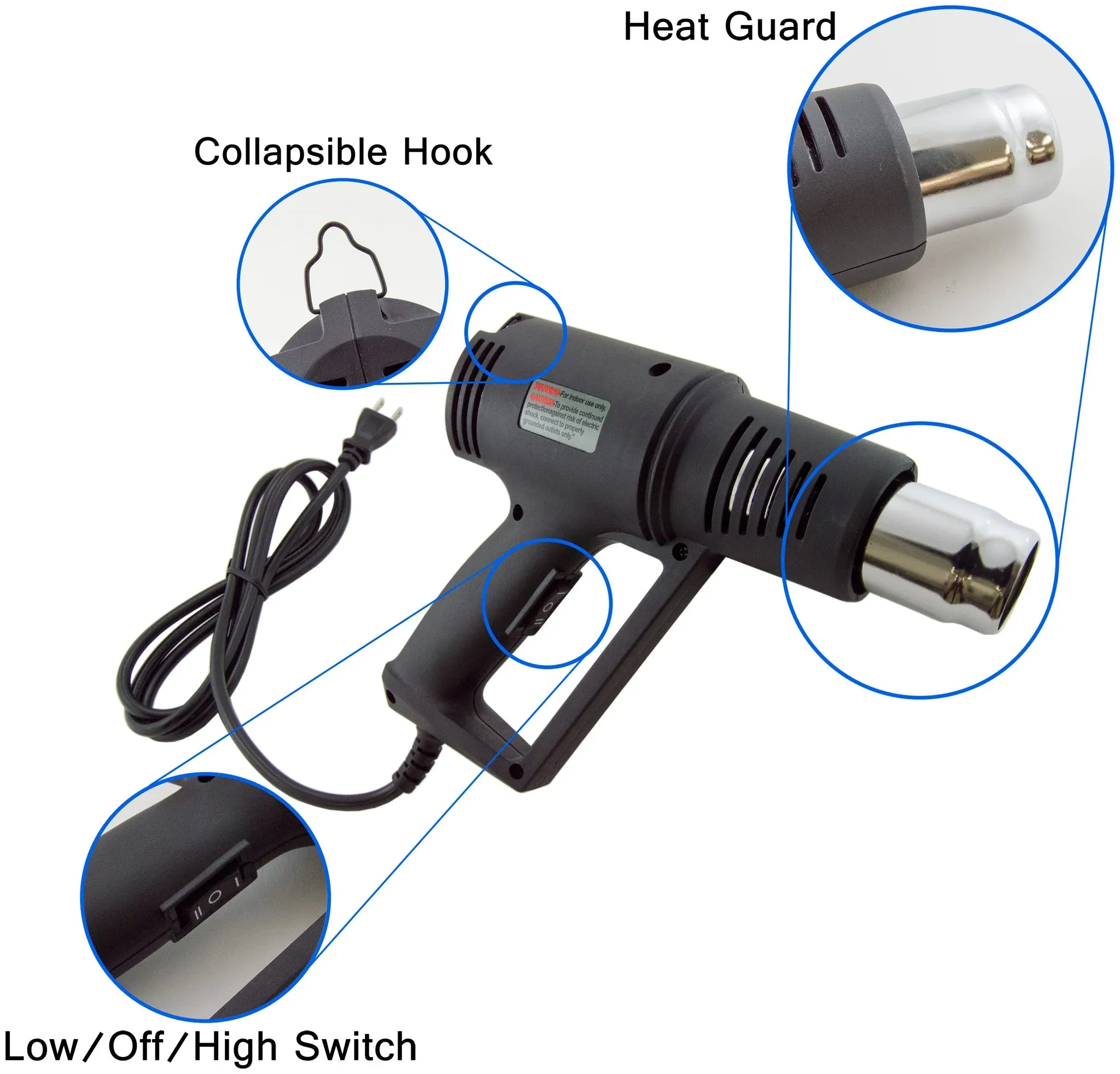 1,200 Watt Dual Temperature Deluxe Heat Gun, 600° F or 1,000° F