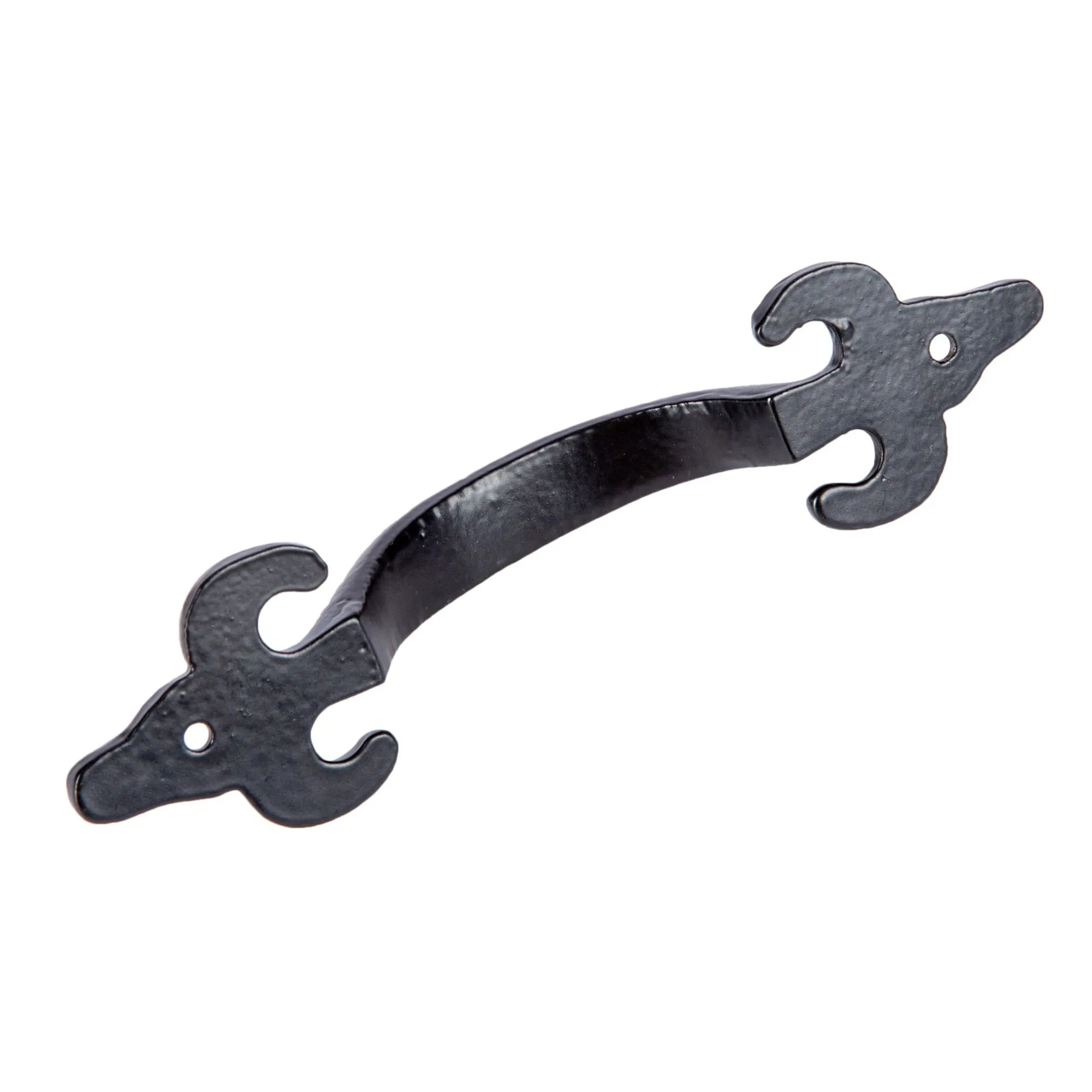 155mm Black Antique Fleur De Lis Door Handle - By Hammer & Tongs