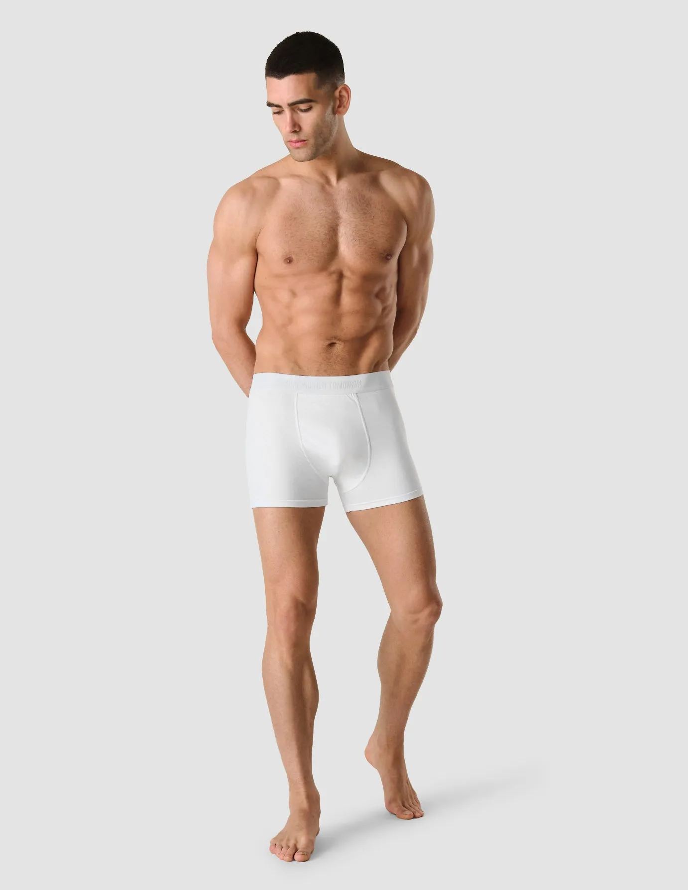 Mens 2-Pack Ativo White Boxer Briefs - Comfortable & Stylish Underwear