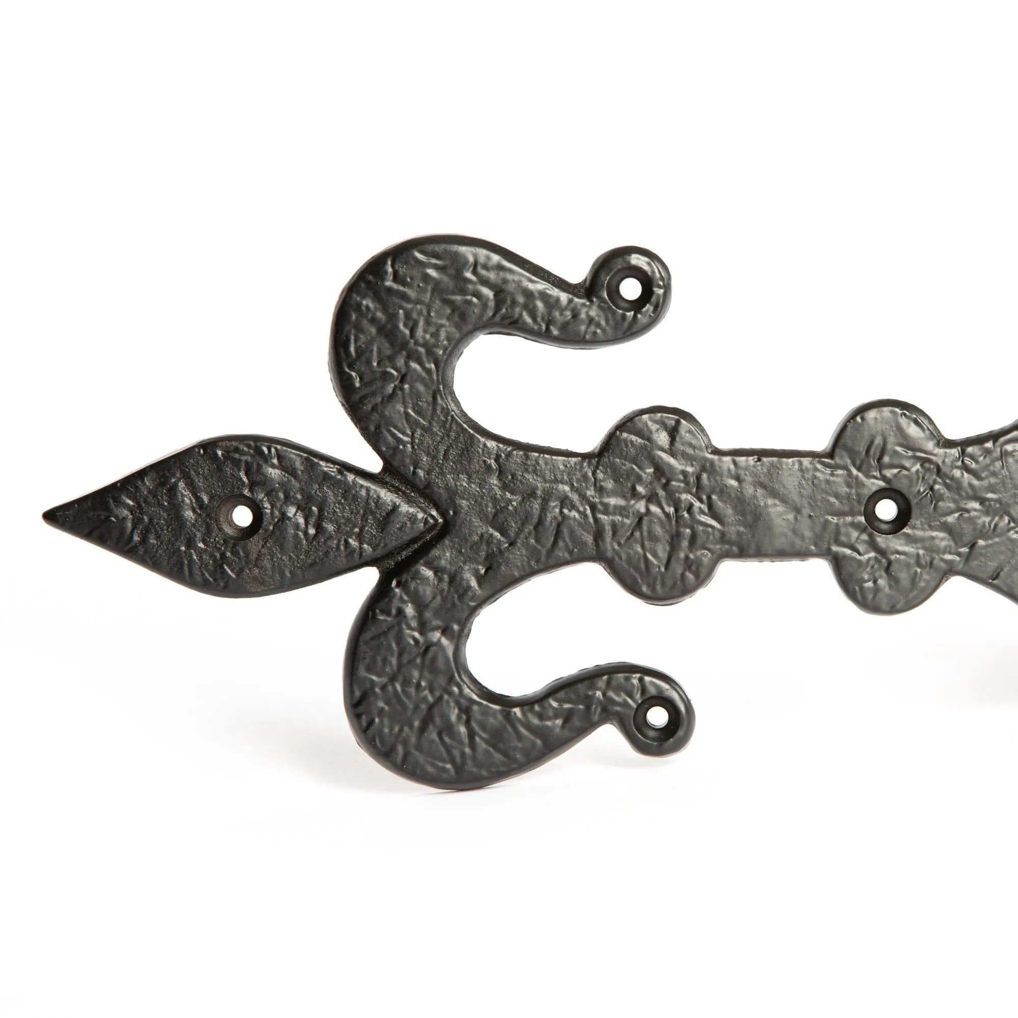 235mm Black Fleur De Lis T-Hinge - By Hammer & Tongs