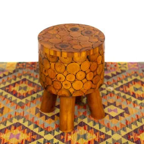 4 Leg Wood Coin Clad Stool