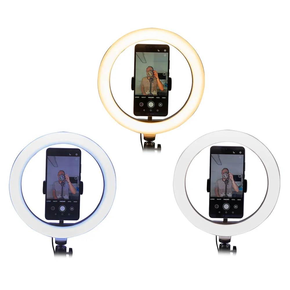 4smarts LoomiPod Selfie Tripod m. LED Ring Light, Green Screen & Opbevaringstaske