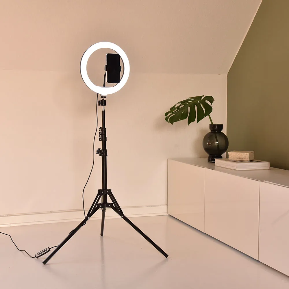 4smarts LoomiPod Selfie Tripod m. LED Ring Light, Green Screen & Opbevaringstaske