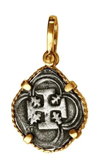 7/8" REPLICA ATOCHA COIN WITH SHACKLE BAIL - ITEM #15660