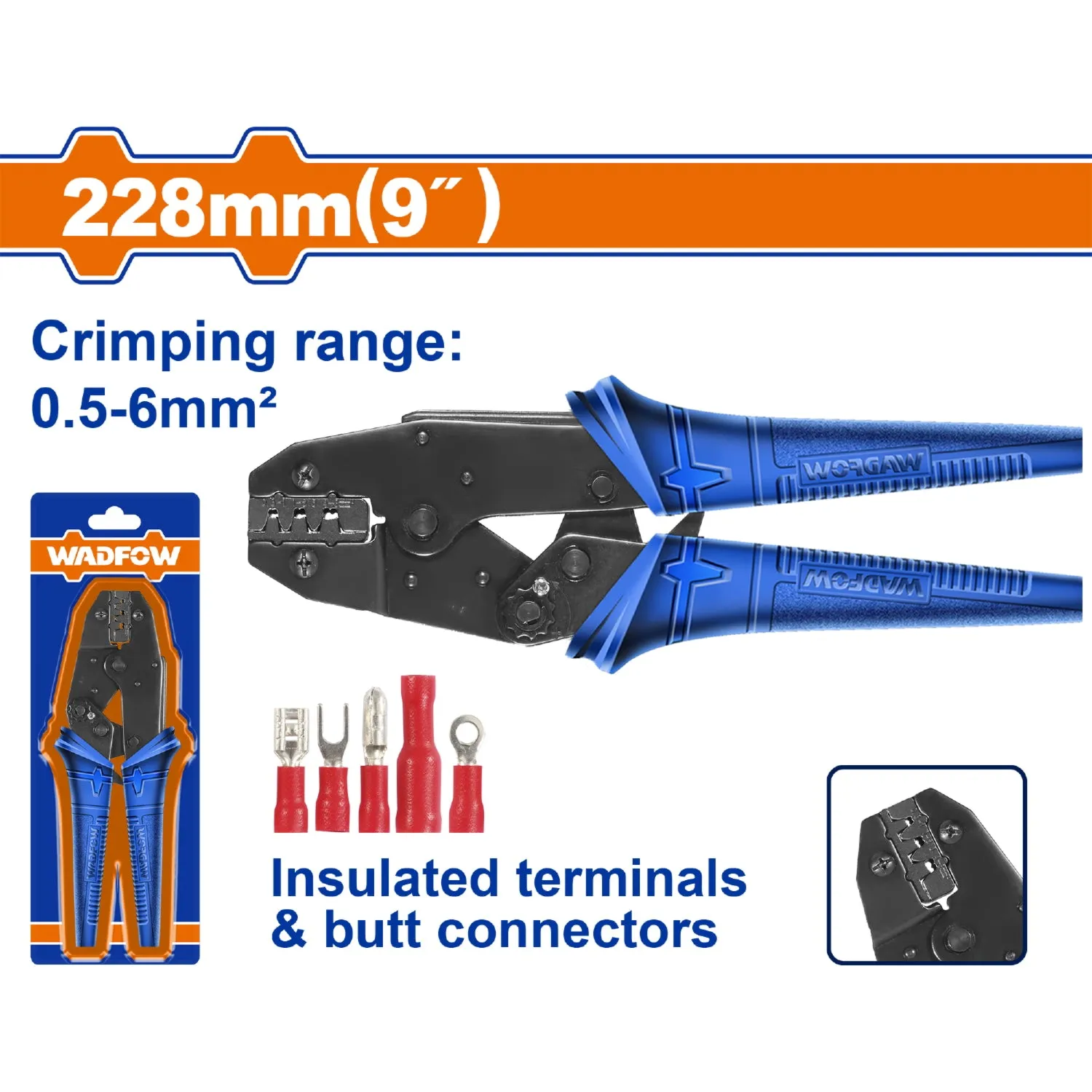 Alicate Con Matraca Para Crimpar Conectores 0. 5-6Mm² Para Terminales Aislados Y Conectores.