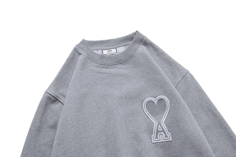 AMI Paris Ami de Coeur logo Crewneck - Grey