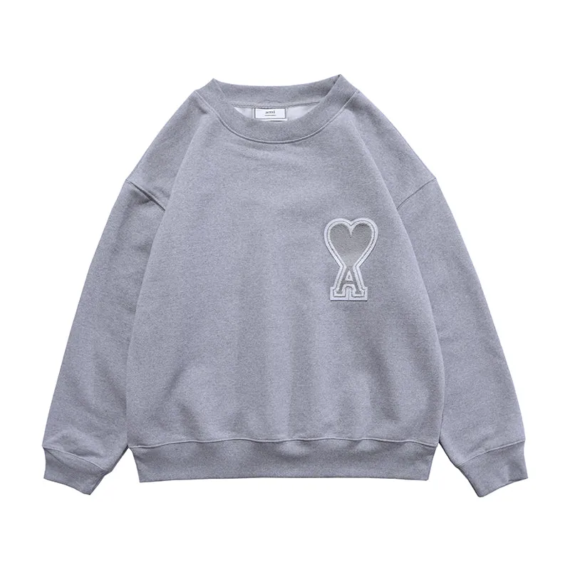 AMI Paris Ami de Coeur logo Crewneck - Grey