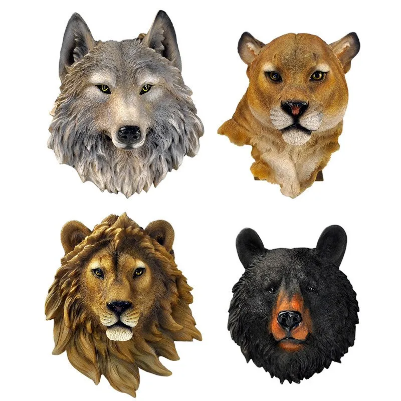 Animal Head Jamaica Interior Wall Decoration Statues