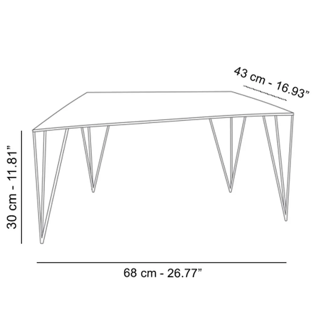 Atipico Chele 68x43 cm small Table in signal white metal