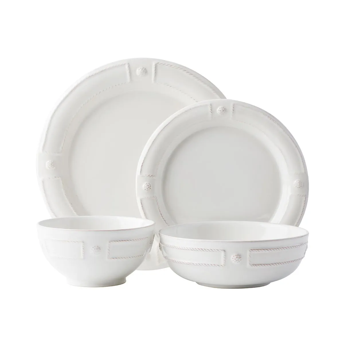 Berry & Thread French Panel 4pc Place Setting - Whitewash