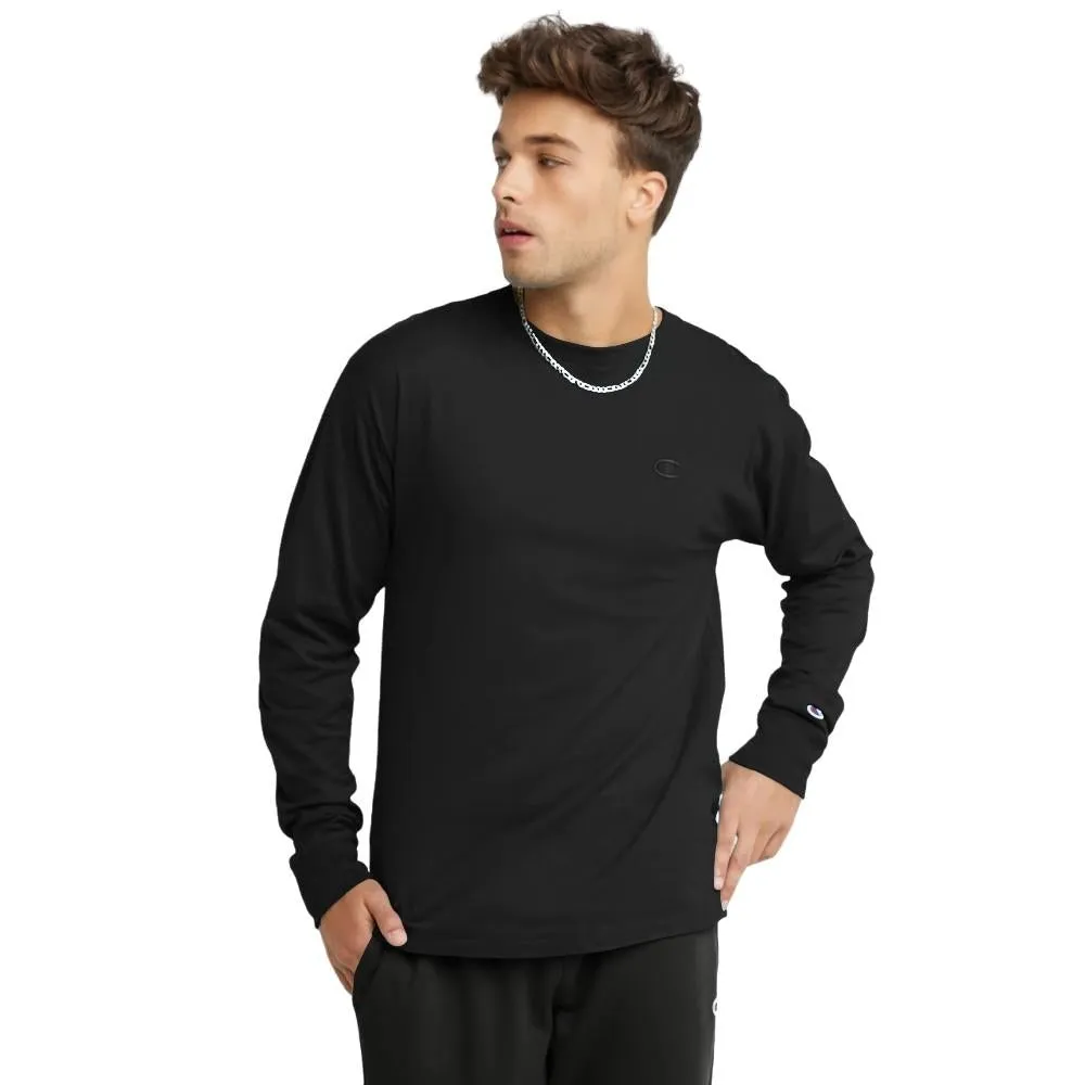 Champion Remeras Masculino Classic Jersey Long Sleeve Tee Black