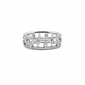 De Beers Dewdrop Band in White Gold