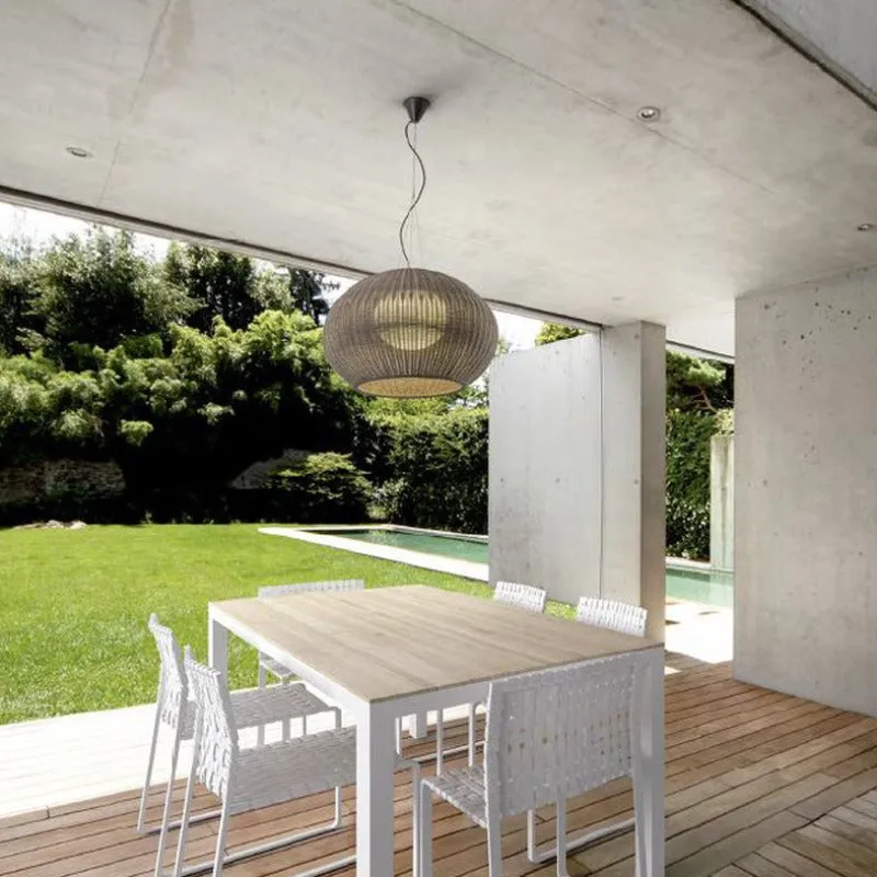 Exterior Woven Sphere Pendant Light