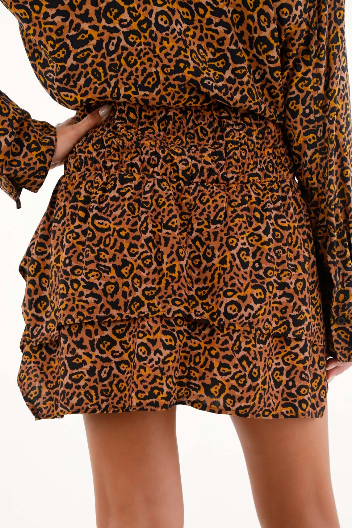 Falda corta animal print para mujer