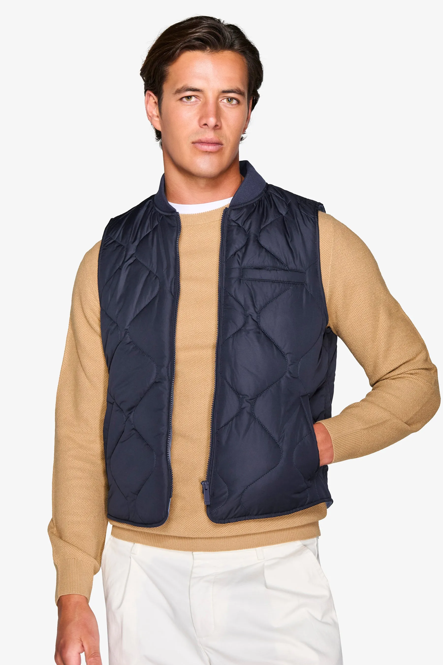 Gilet trapuntato blu