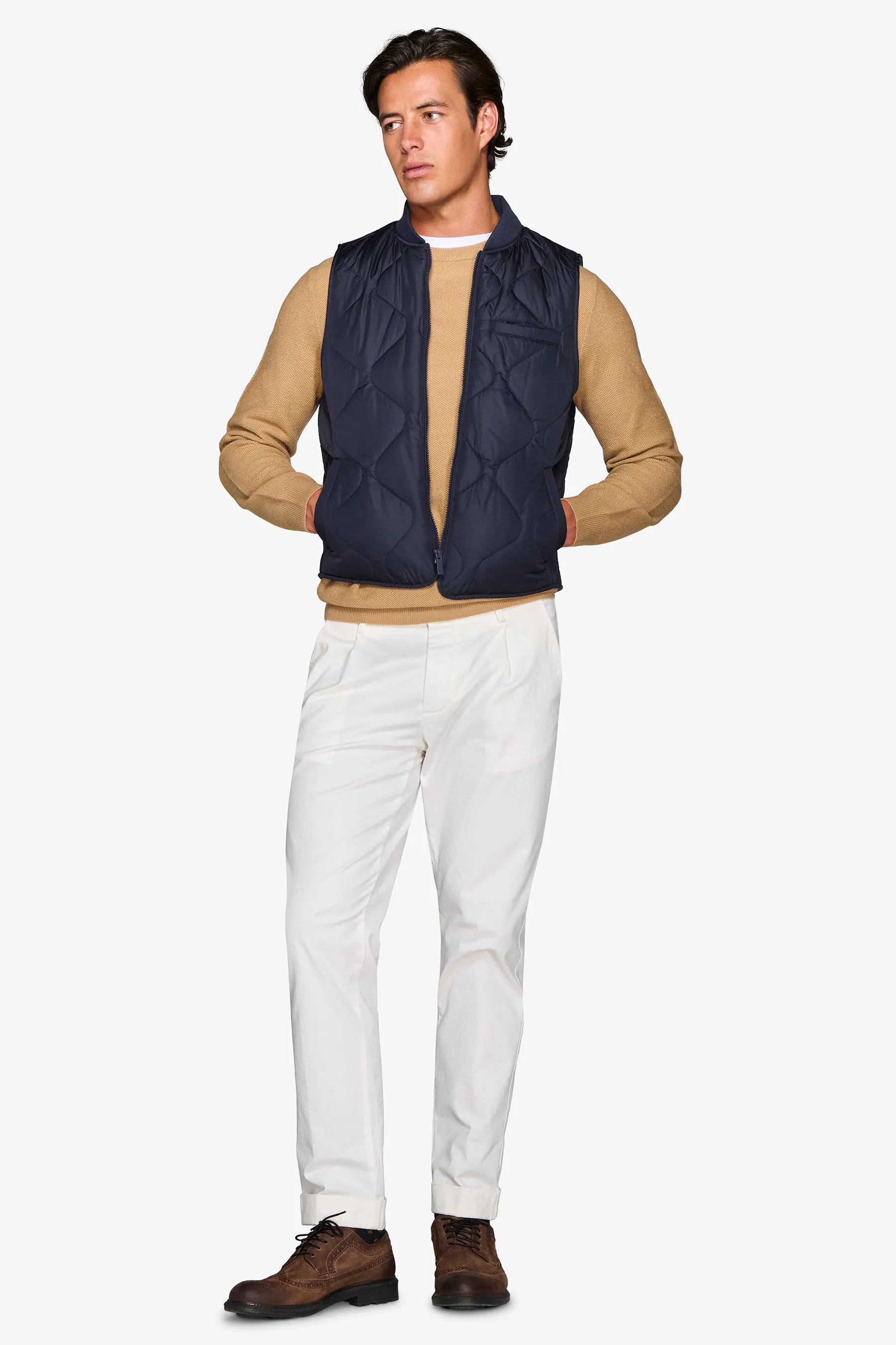 Gilet trapuntato blu