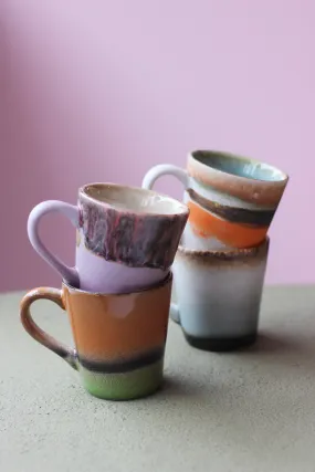 HKliving 70's Ceramic Espresso Mugs Retro - Set of 4