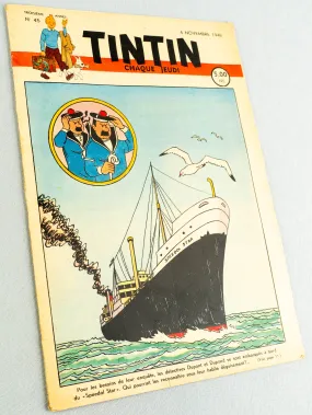 JOURNAL TINTIN Issue 8: 1948 Herge Cover Edition Vintage Comic EO Couverture