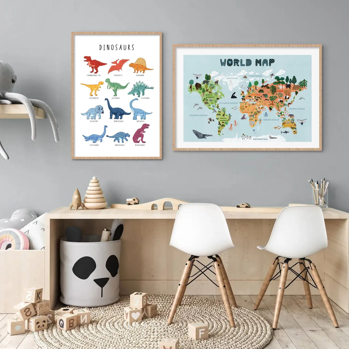 Kids Illustrated World Map - Art Print