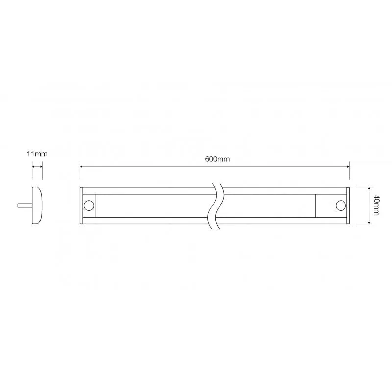 LED Interior Lamp 600mm 12v, Grey Base - LED Autolamps