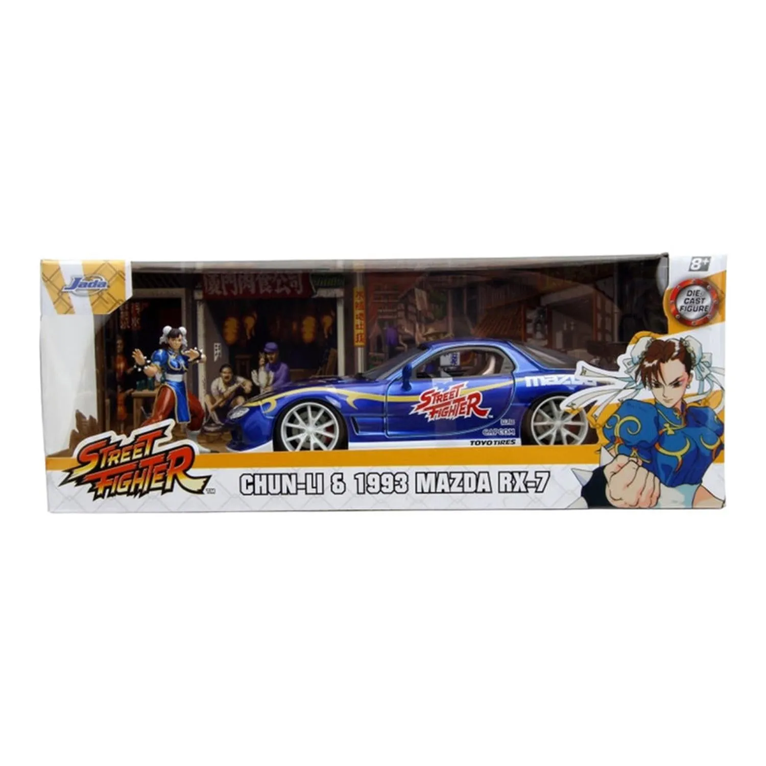 New Arrival Jada Toys Vehículo Chun-Li 1993 Mazda Rx-7 Escala 1:24 Street Fighter