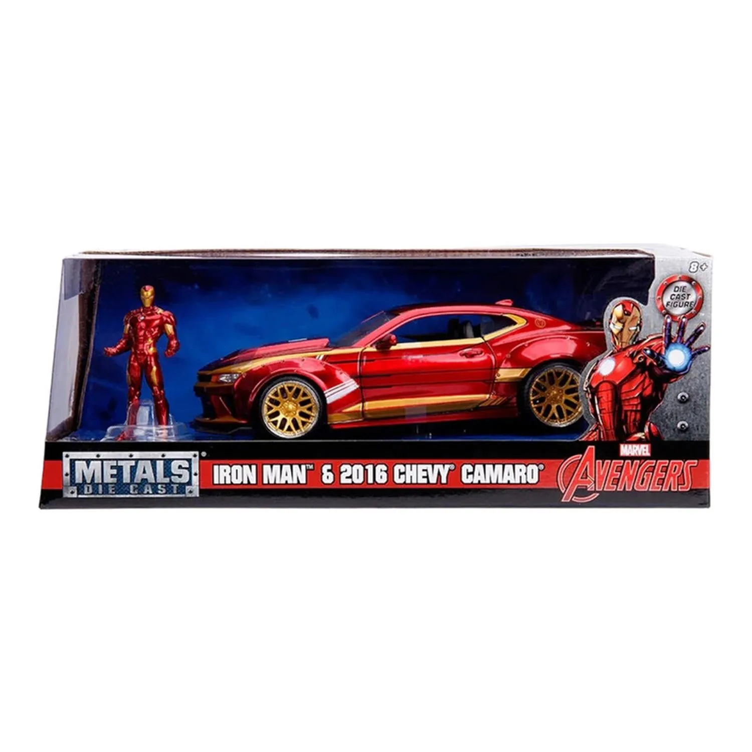 New Arrival Jada Toys Vehículo Iron Man 2016 Chevy Camaro Escala 1:24 Avengers