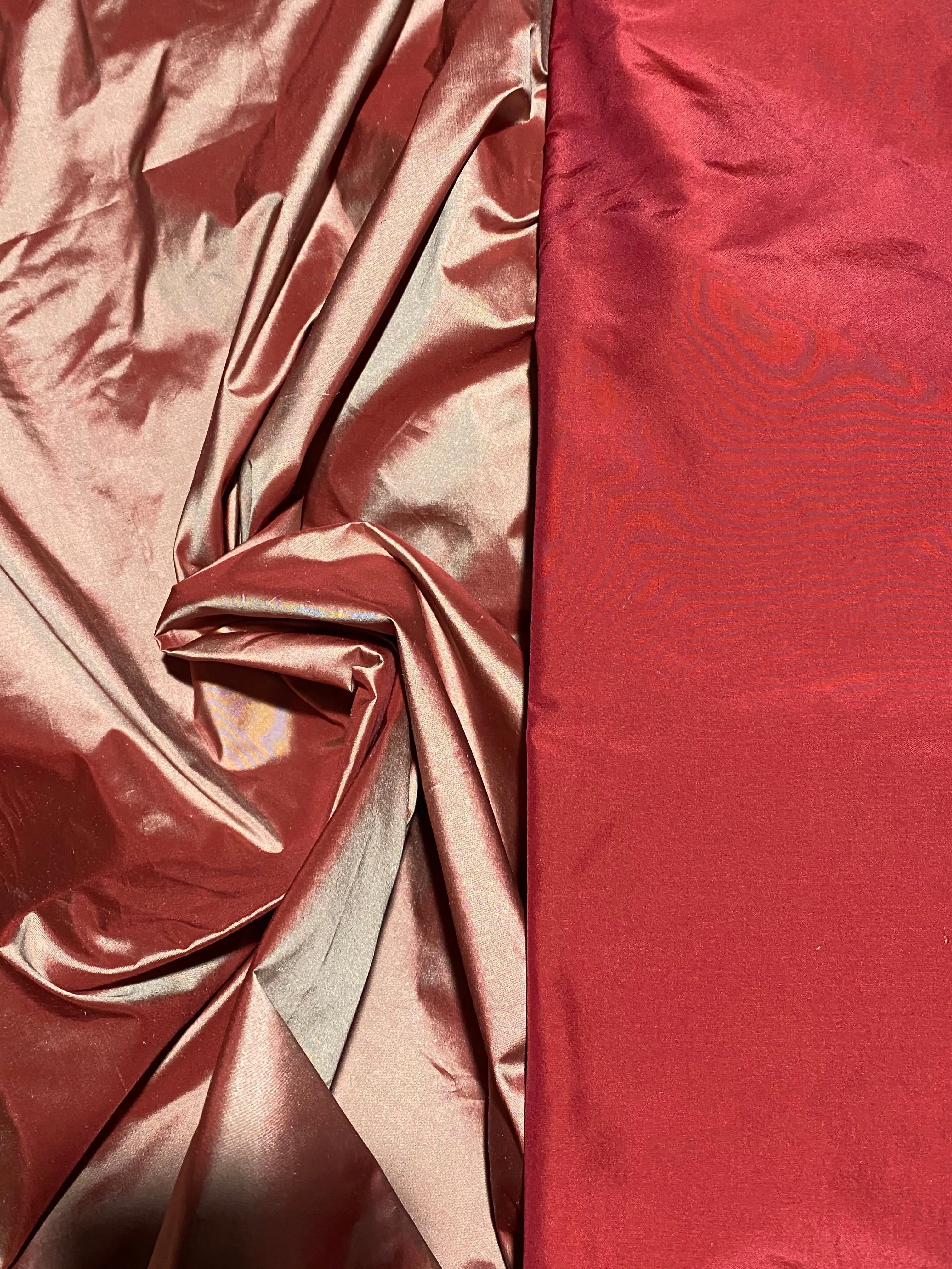 NEW Lady Lisa Designer 100% Silk Ultra Icy Red Taffeta Fabric