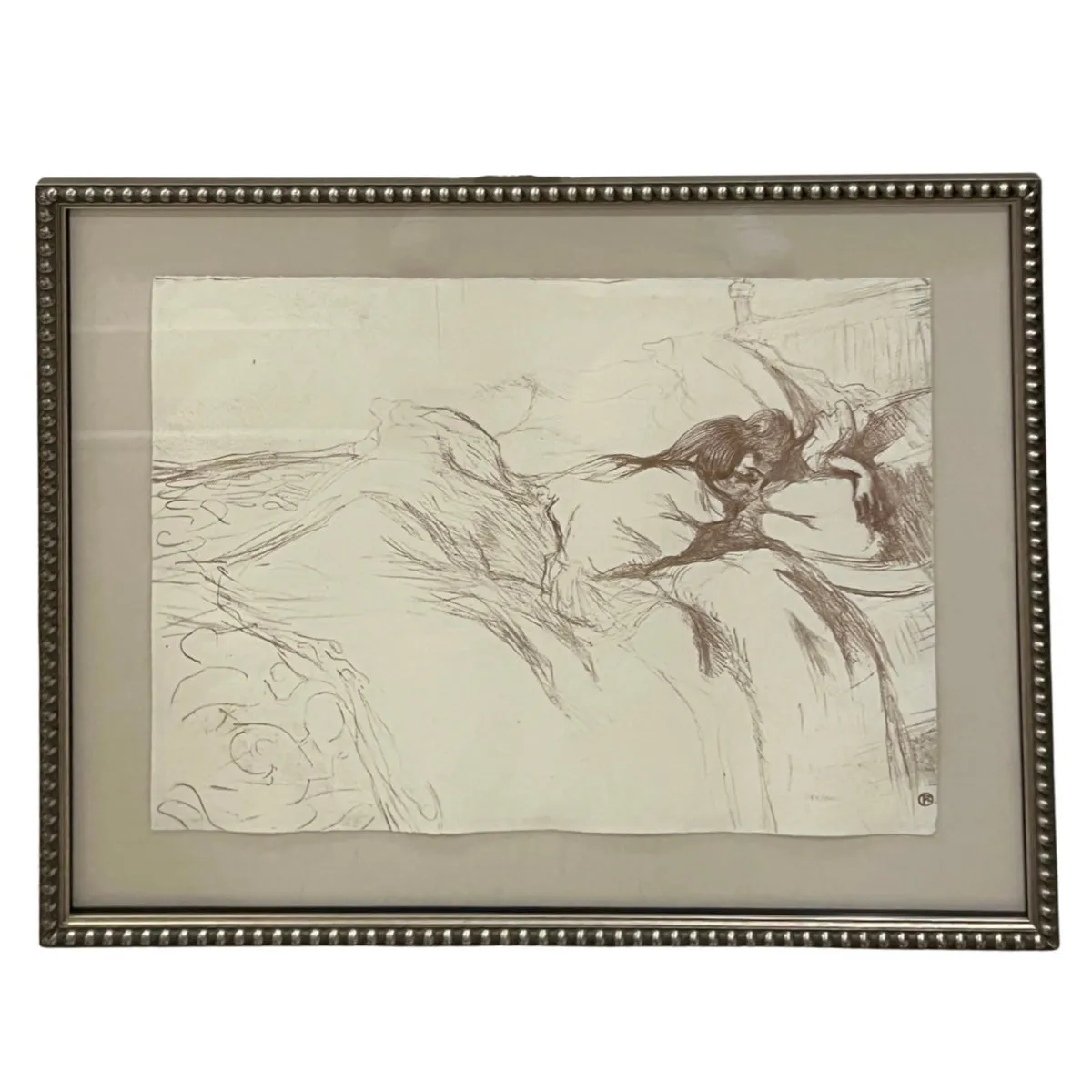 "Femme couchee, reveil" Lithograph 58/125 with Monogram Stamp