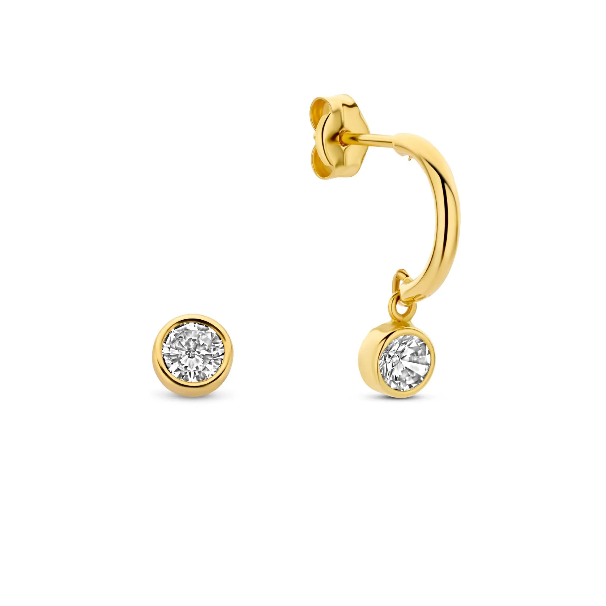 Rivoli Cézanne 14 karat gold earrings with 2 ear studs